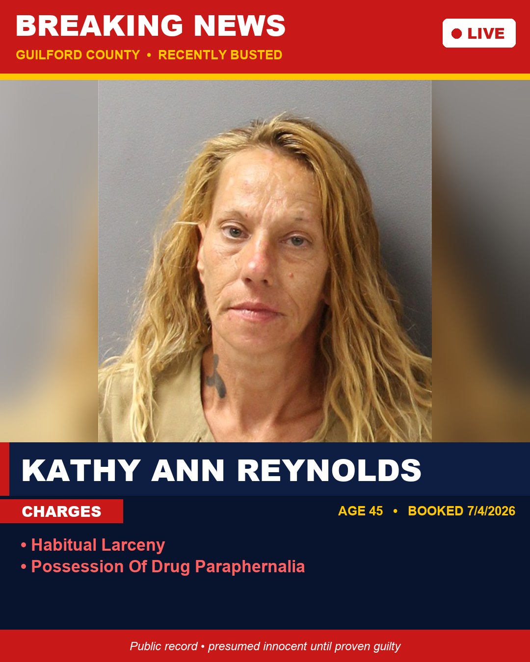 KATHY ANN REYNOLDS booking photo