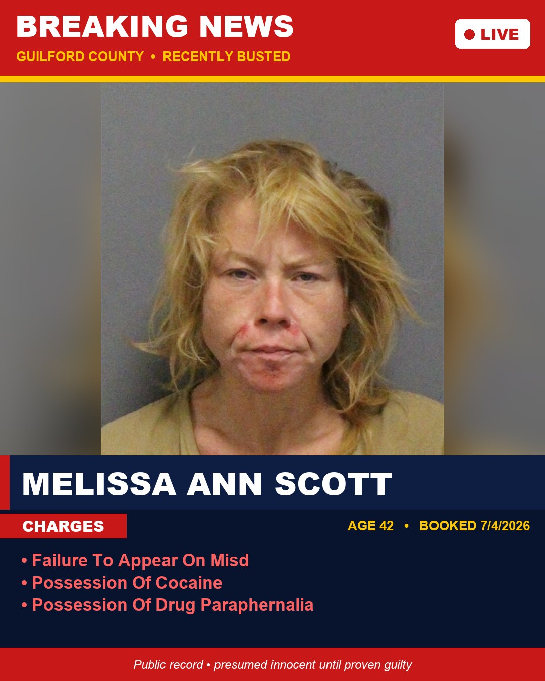 MELISSA ANN SCOTT booking photo