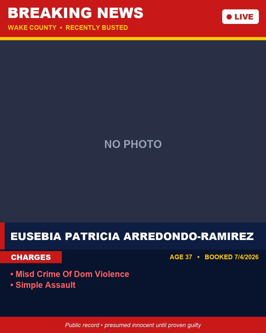 EUSEBIA PATRICIA ARREDONDO-RAMIREZ booking photo
