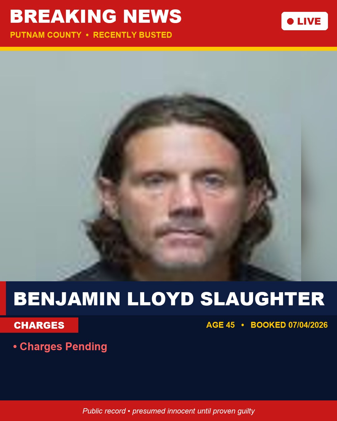 Benjamin Lloyd Slaughter booking photo