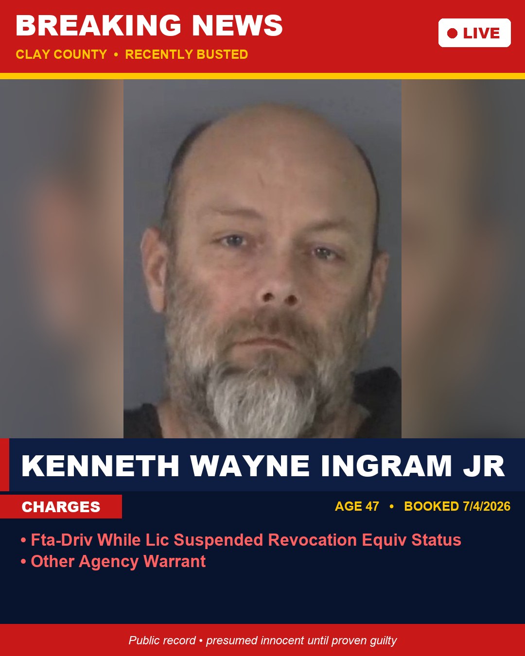 KENNETH WAYNE INGRAM JR booking photo
