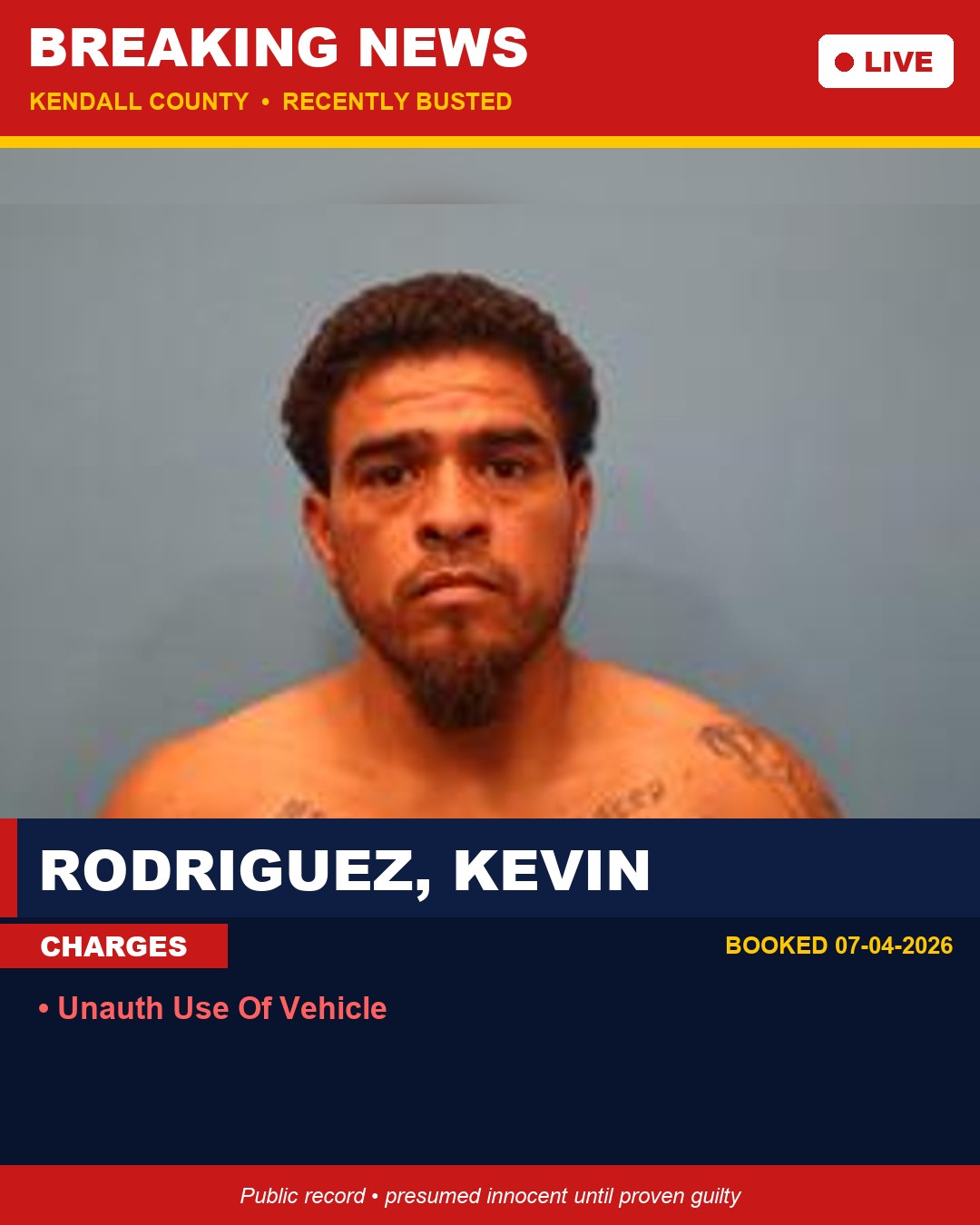 Rodriguez, Kevin booking photo