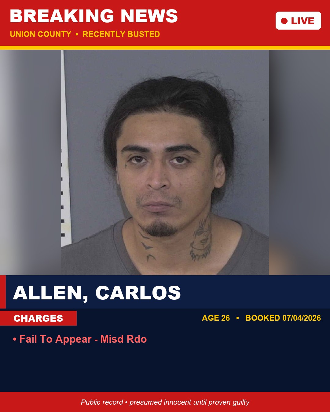 ALLEN, CARLOS booking photo