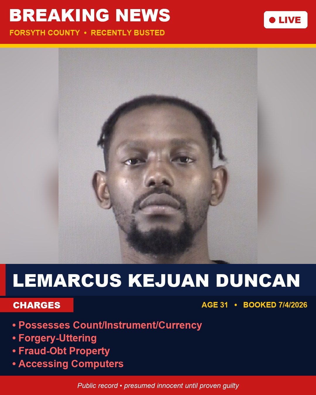 LEMARCUS KEJUAN DUNCAN booking photo