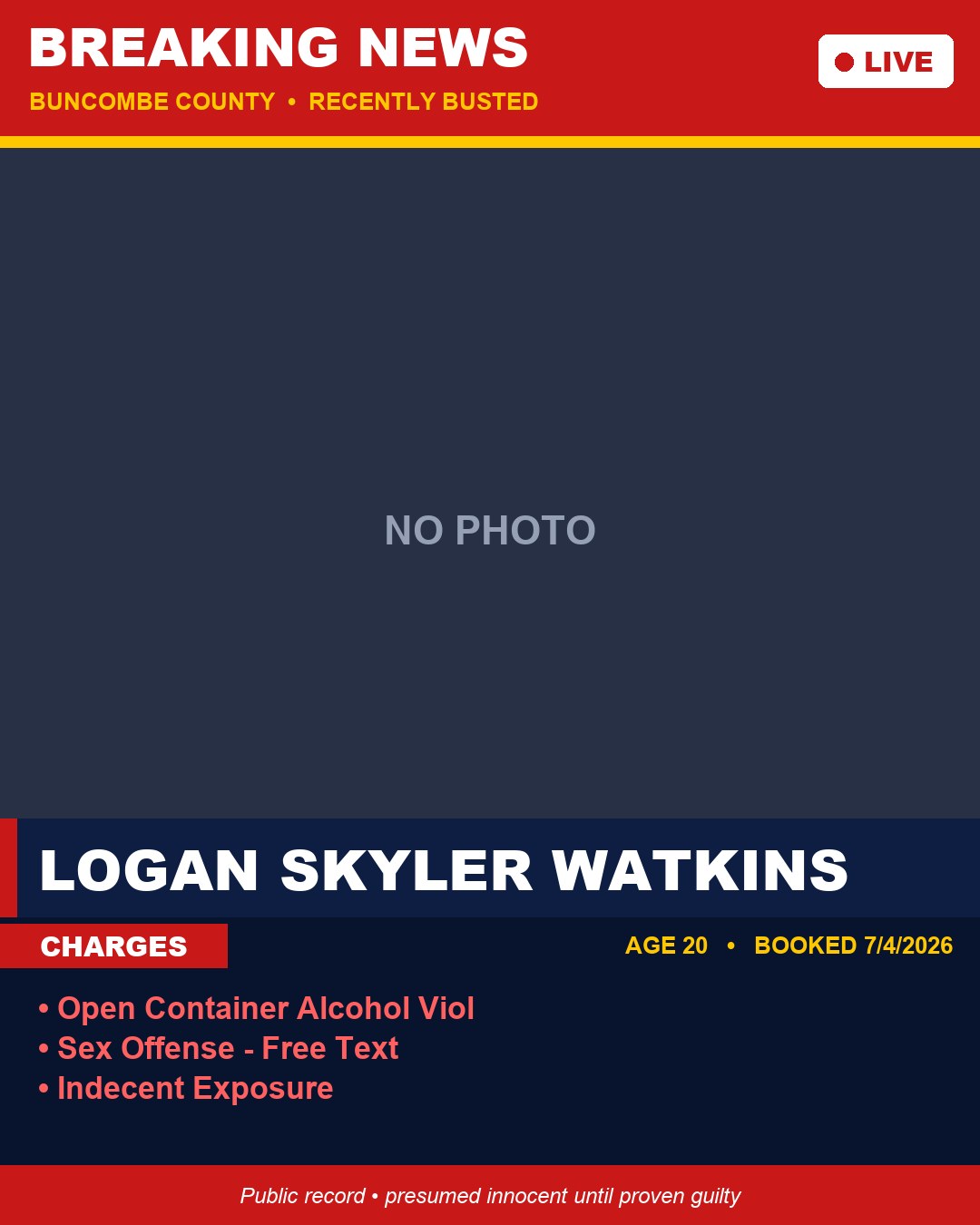 LOGAN SKYLER WATKINS booking photo