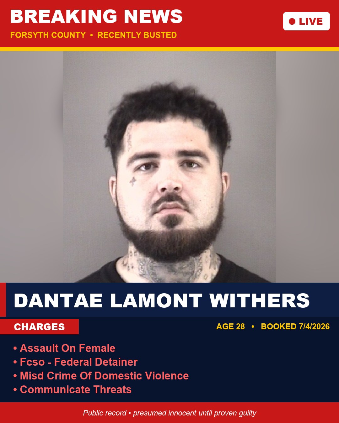 DANTAE LAMONT WITHERS booking photo