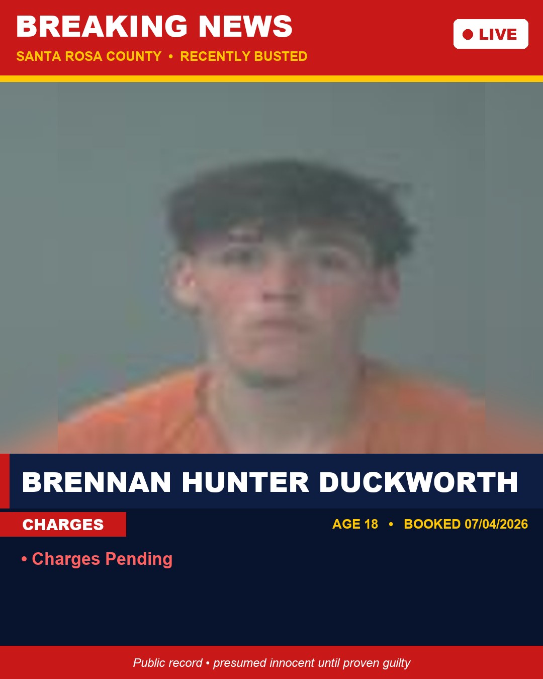 Brennan Hunter Duckworth booking photo
