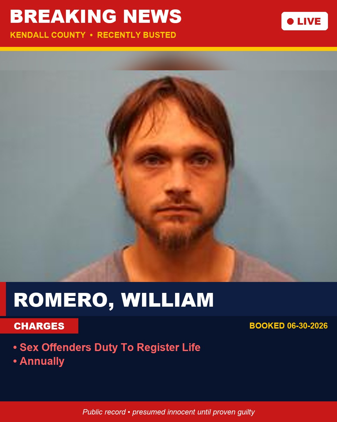 Romero, William booking photo