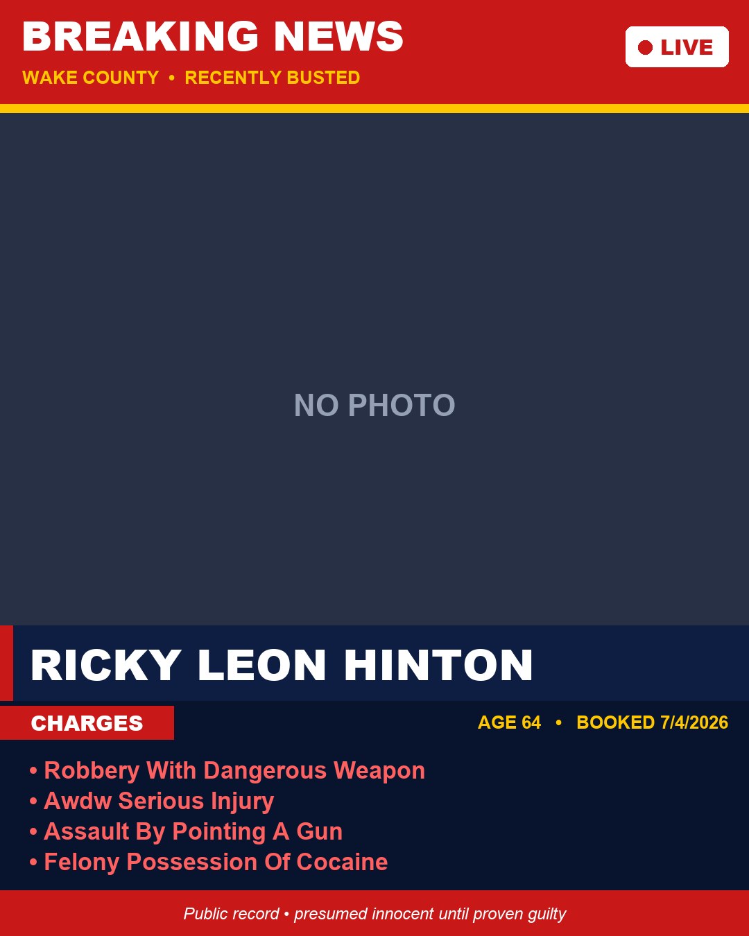 RICKY LEON HINTON booking photo