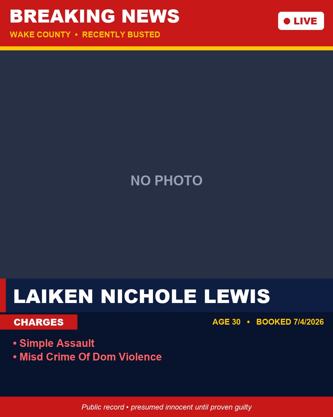 LAIKEN NICHOLE LEWIS booking photo