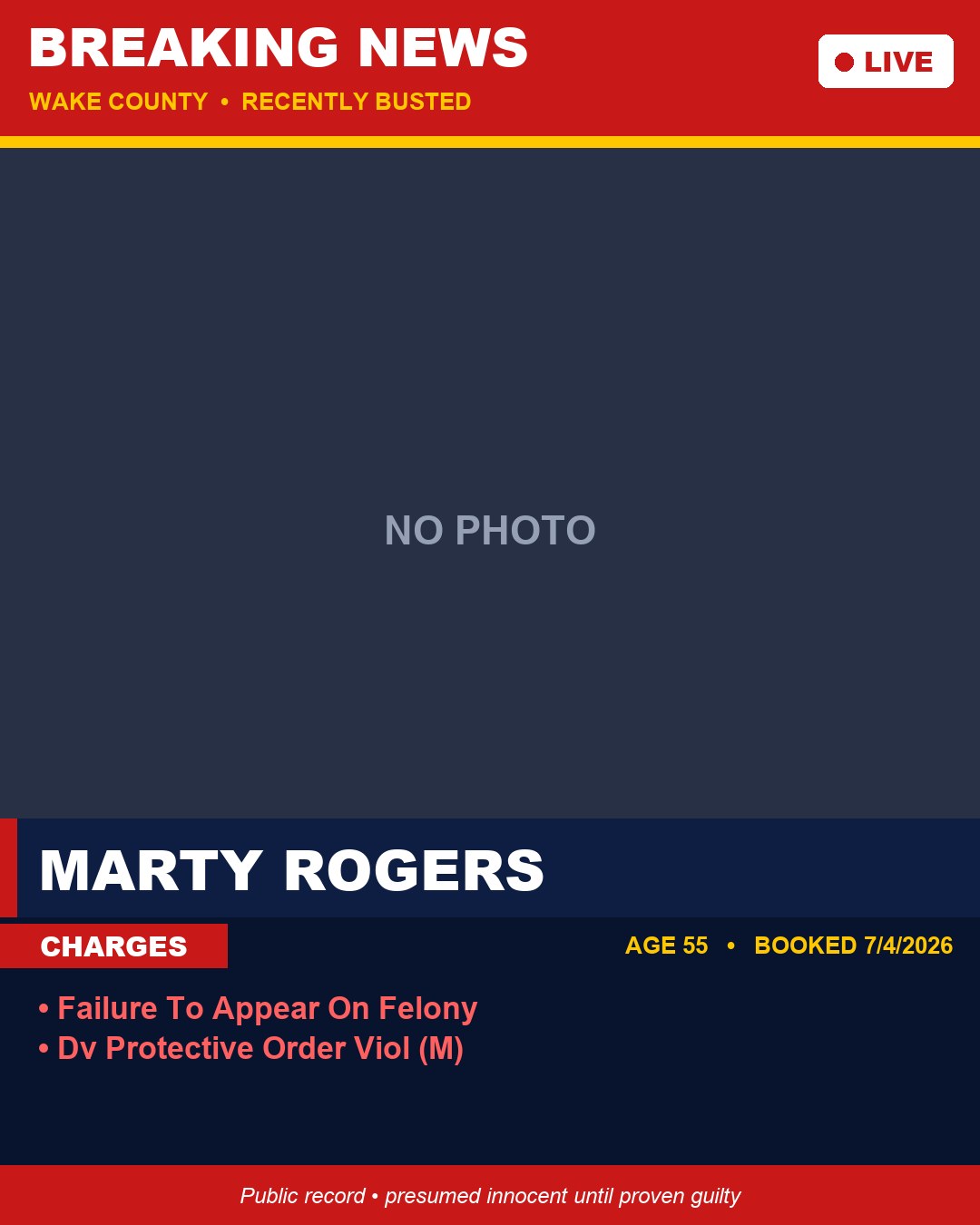 MARTY ROGERS booking photo
